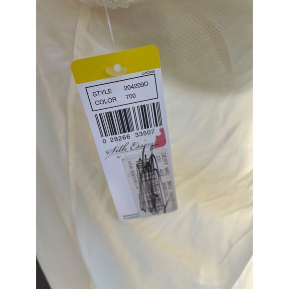 Miss Elaine Silk Essence Cream Nightgown M Lace Trim Nylon Short Sleeves Made In - Picture 4 of 13